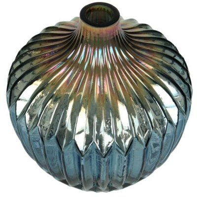 KRST Vase Glass Blue 20x20x22cm mit Farbverlauf