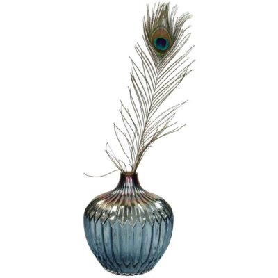 KRST Vase Glass Blue 20x20x22cm mit Farbverlauf