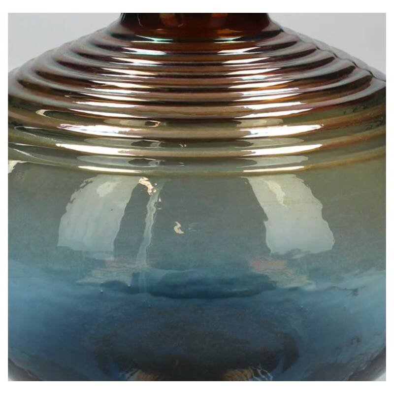 KRST Vase Glass Blue 21x21x18cm rund Farbverlauf