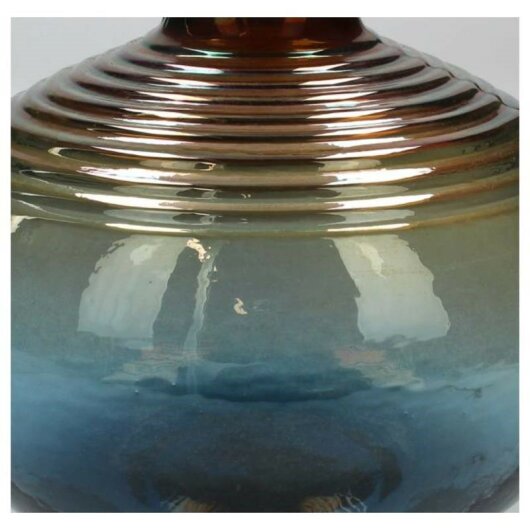 KRST Vase Glass Blue 21x21x18cm rund Farbverlauf