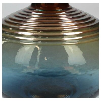 KRST Vase Glass Blue 21x21x18cm rund Farbverlauf