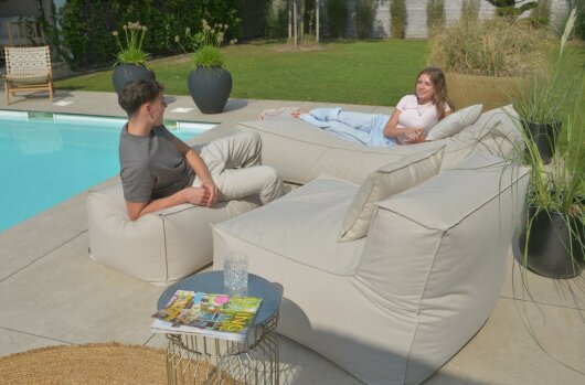 H.O.C.K. Lolly Outdoor Lounge-Sessel, ca. 105x90x40cm Tampa cement-beige col. 1321