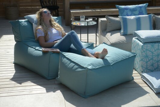 H.O.C.K. Lolly Outdoor Lounge-Sessel, ca. 105x90x40cm Tampa jade blue col. 5470