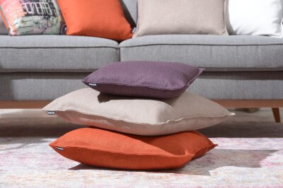 H.O.C.K. Mali Kissen mit Biese 45x45cm taupe col. 2