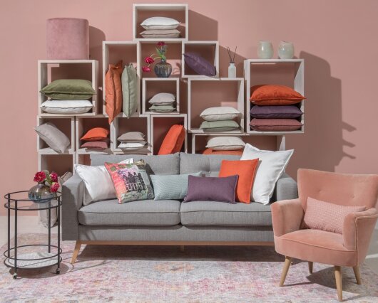 H.O.C.K. Mali Kissen mit Biese 50x30cm altrosa burgundy col. 22