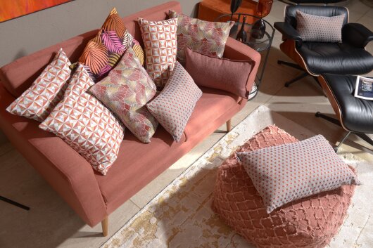 H.O.C.K. Mali Kissen mit Biese 50x30cm altrosa burgundy col. 22