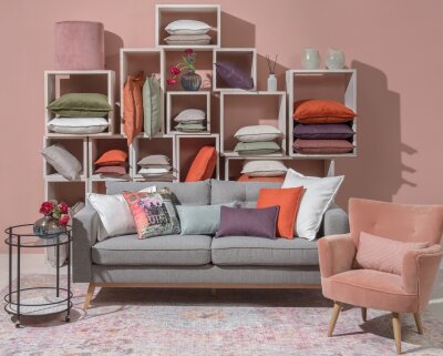 H.O.C.K. Mali Kissen mit Biese 50x30cm altrosa burgundy...