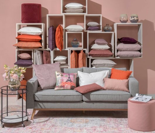 H.O.C.K. Mali Kissen mit Biese 60x60cm lila mauve col. 80