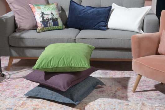 H.O.C.K. Mali Kissen mit Biese 60x60cm lila mauve col. 80