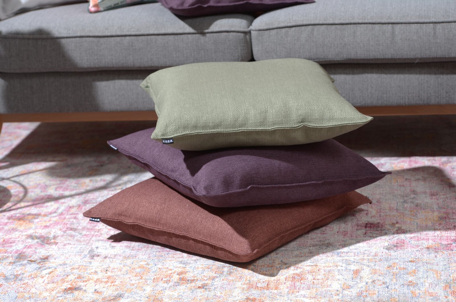 H.O.C.K. Mali Kissen mit Biese 60x60cm altrosa burgundy col. 22