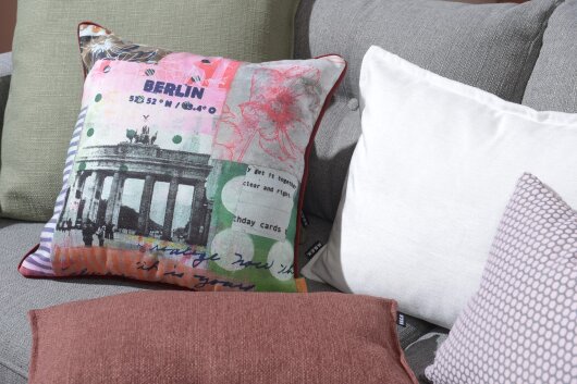 H.O.C.K. Mali Kissen mit Biese 60x60cm altrosa burgundy col. 22