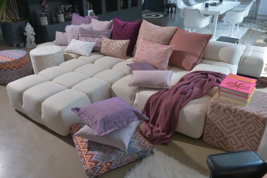 H.O.C.K. Mali Kissen mit Biese 60x60cm altrosa burgundy col. 22