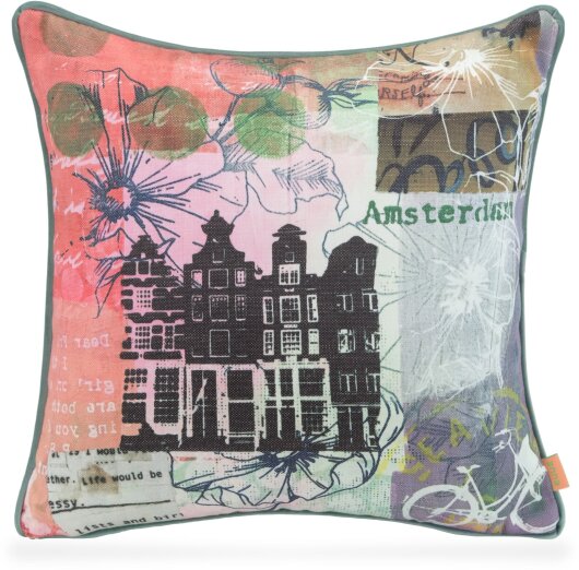 H.O.C.K. Lieblingsstädte Städte Kissen mit Keder 45x45cm AMSTERDAM by Anna Flores