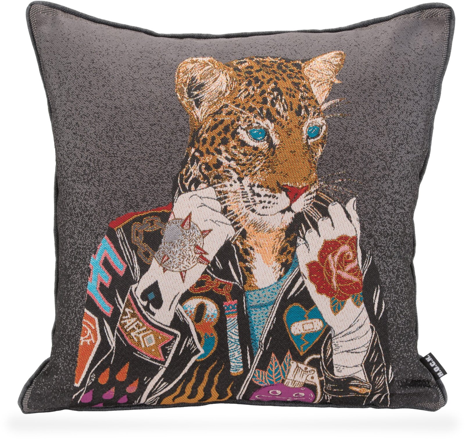 H.O.C.K. Mister Rocky Wendekissen Tigermotiv mit Keder anthrazit 45x45cm PETS