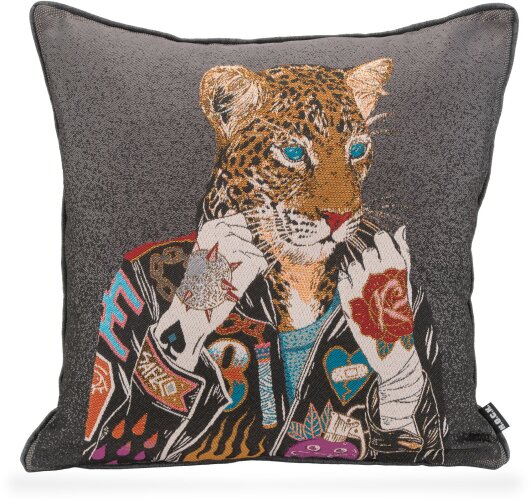 H.O.C.K. Mister Rocky Wendekissen Tigermotiv mit Keder anthrazit 45x45cm PETS