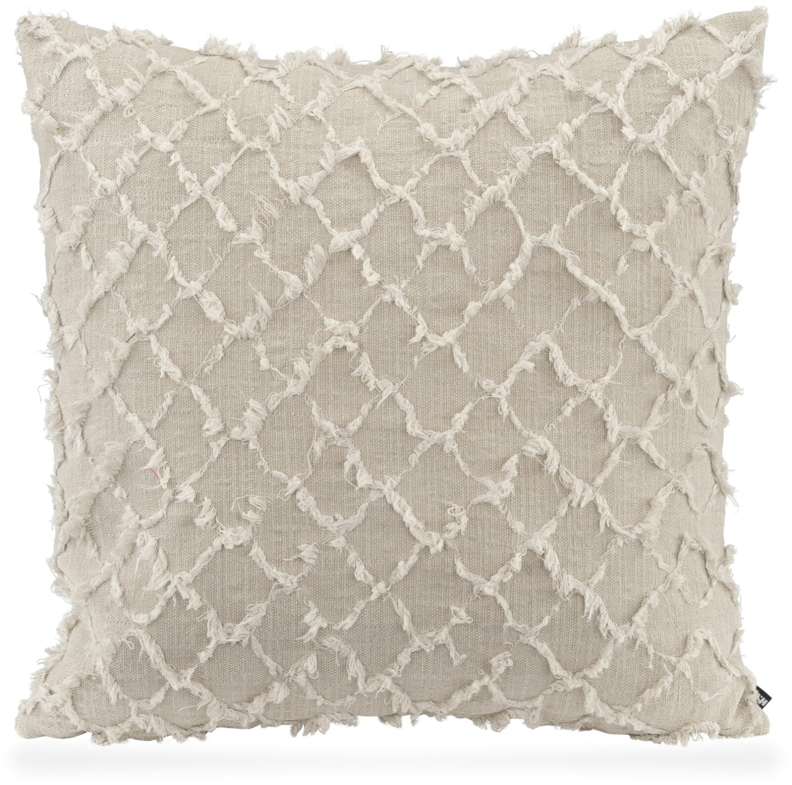 H.O.C.K. Nuvole Kissen 60x60cm natur beige col. 400 mit Fransen