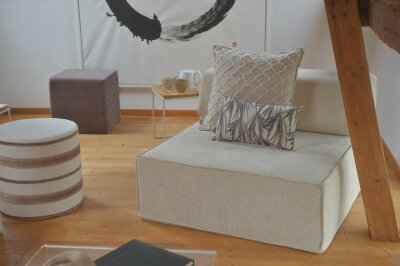H.O.C.K. Nuvole Kissen 60x60cm natur beige col. 400 mit...