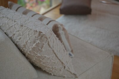 H.O.C.K. Nuvole Kissen 60x60cm natur beige col. 400 mit Fransen