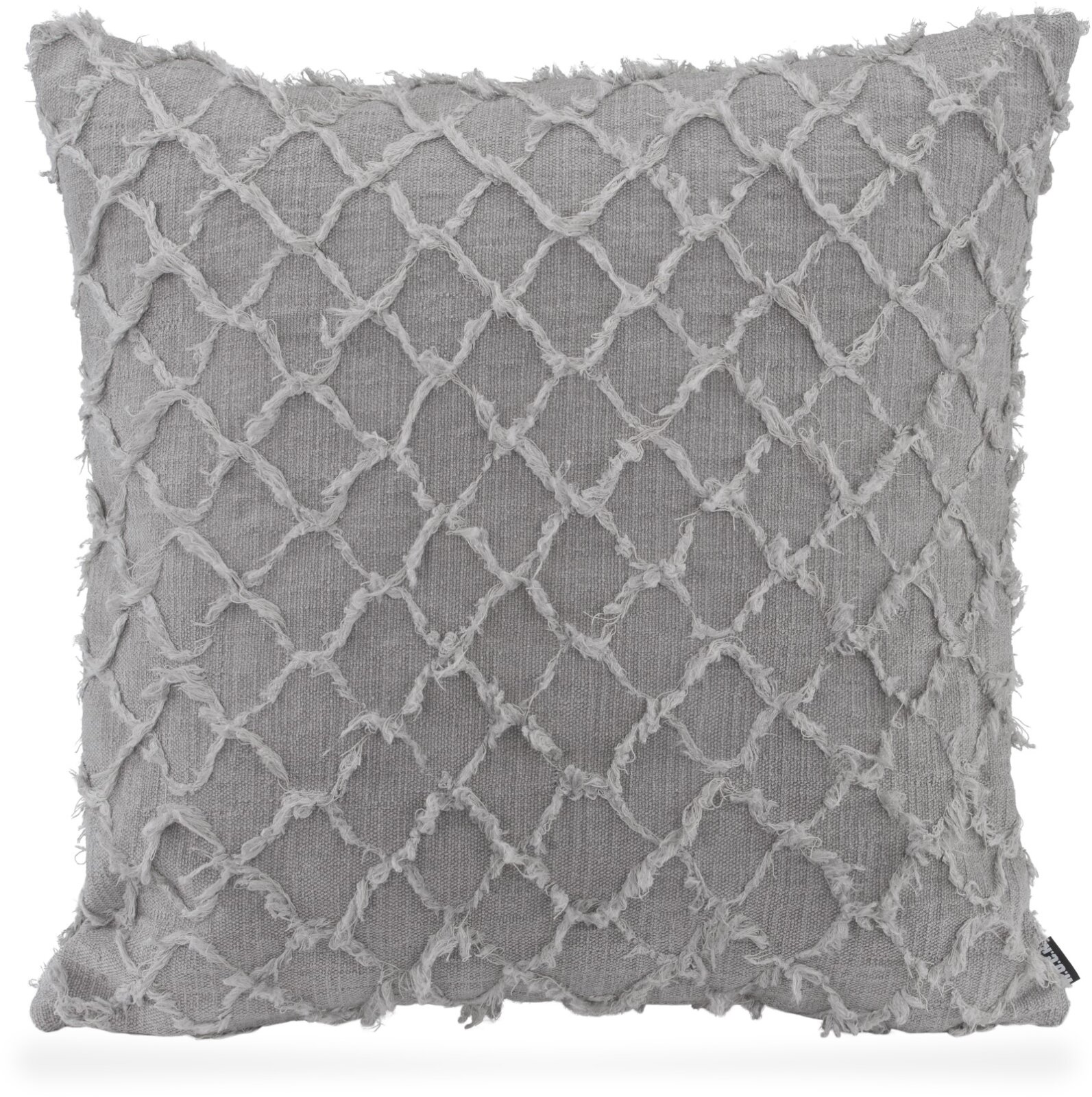 H.O.C.K. Nuvole Kissen 60x60cm grau col. 603 mit Fransen