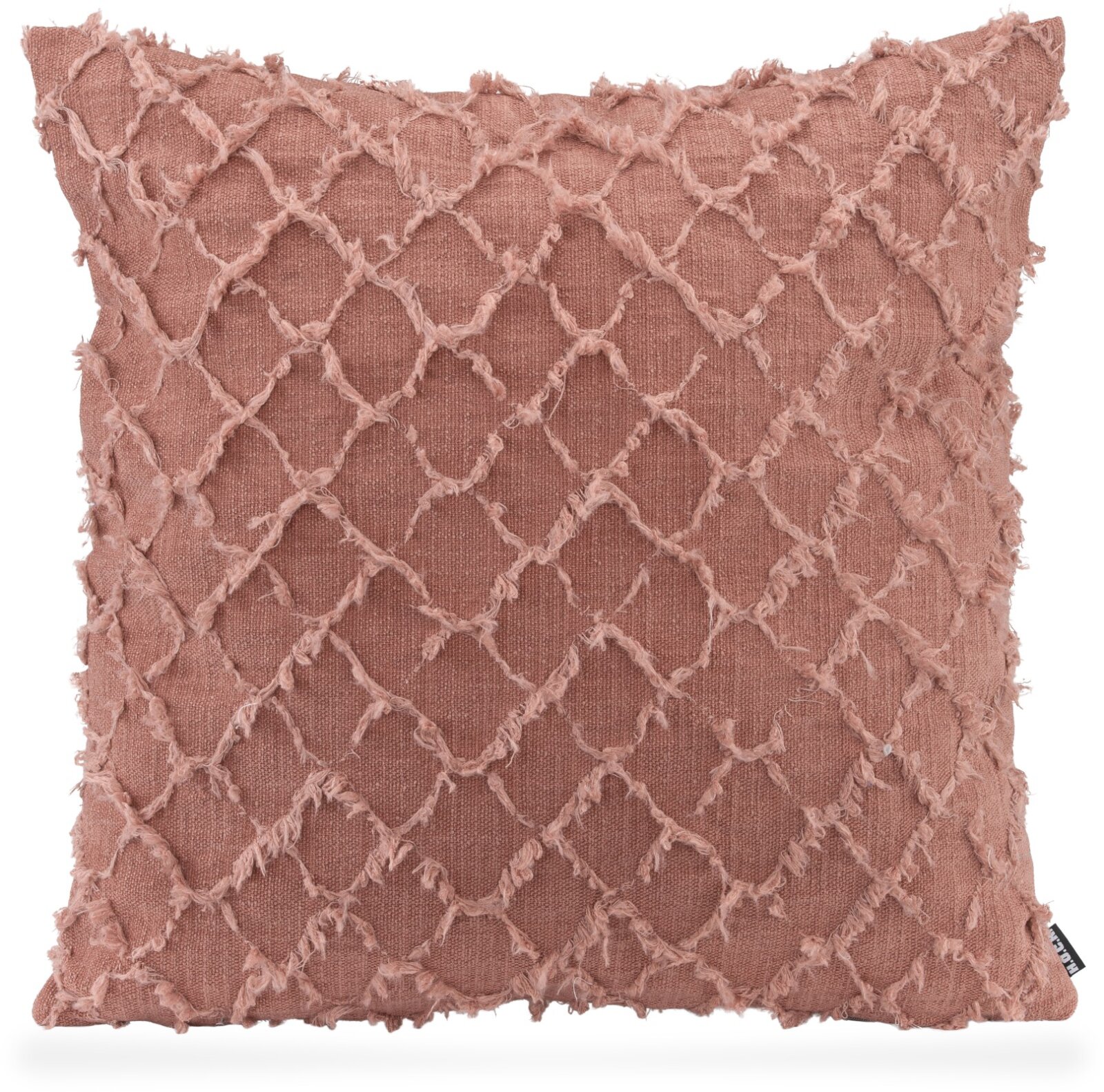 H.O.C.K. Nuvole Kissen 60x60cm salmon lachs col. 304 mit Fransen