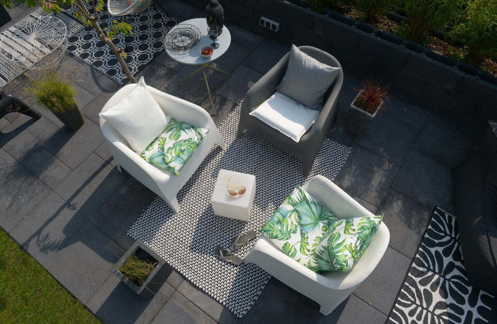 H.O.C.K. Caribe Outdoor Sitzkissen BLISS 45x45x6cm weiß