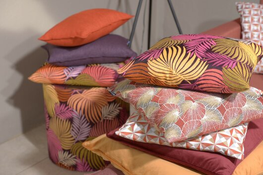 H.O.C.K. Copacabana Kissen floral 45x45cm pink fuchsia
