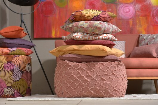 H.O.C.K. Copacabana Kissen floral 45x45cm pink fuchsia