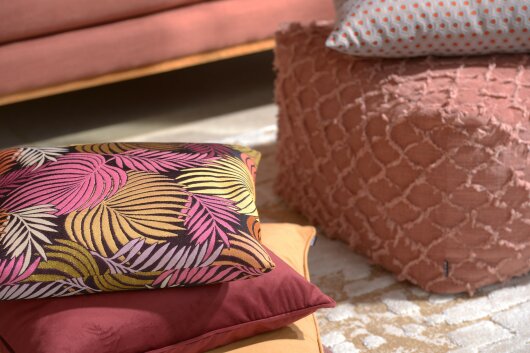 H.O.C.K. Copacabana Kissen floral 45x45cm pink fuchsia