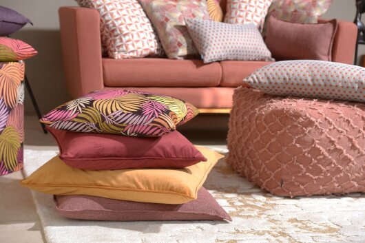 H.O.C.K. Copacabana Kissen floral 45x45cm pink fuchsia