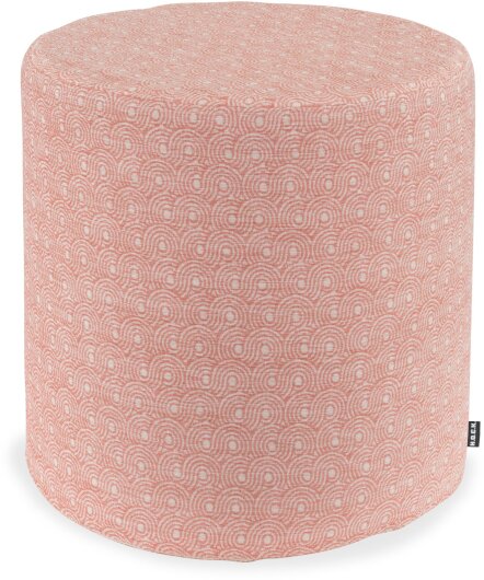 H.O.C.K. Ivo Hocker Pouf Ø45x45cm rund coral / orange col. 900