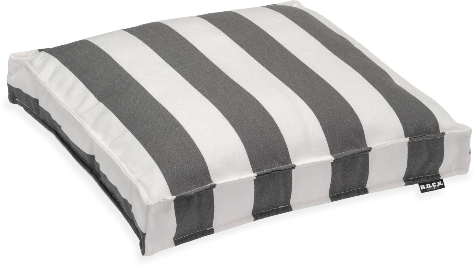 H.O.C.K. Classic Streifen Outdoor Sitzkissen 40x40x5cm grau