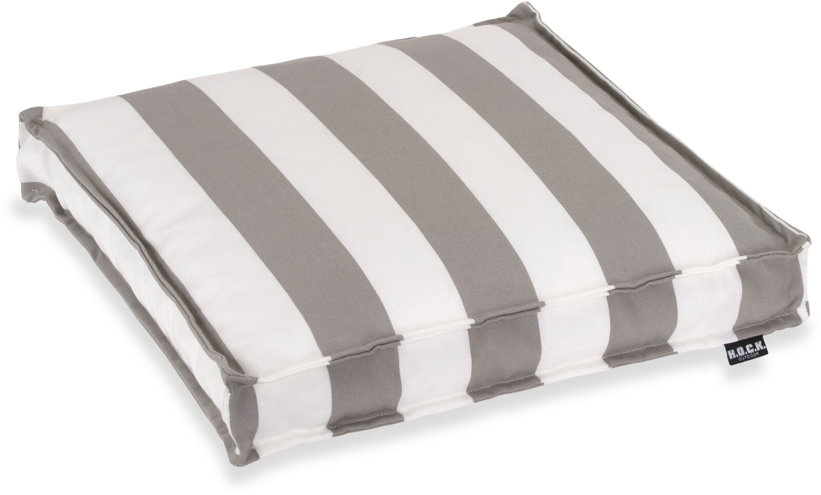 H.O.C.K. Classic Streifen Outdoor Sitzkissen 40x40x5cm hellgrau