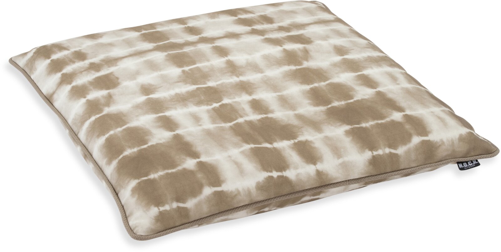 H.O.C.K. Badu Batik Midnight Outdoor Sitzkissen mit Keder 45x45x6cm col. 01 natur beige