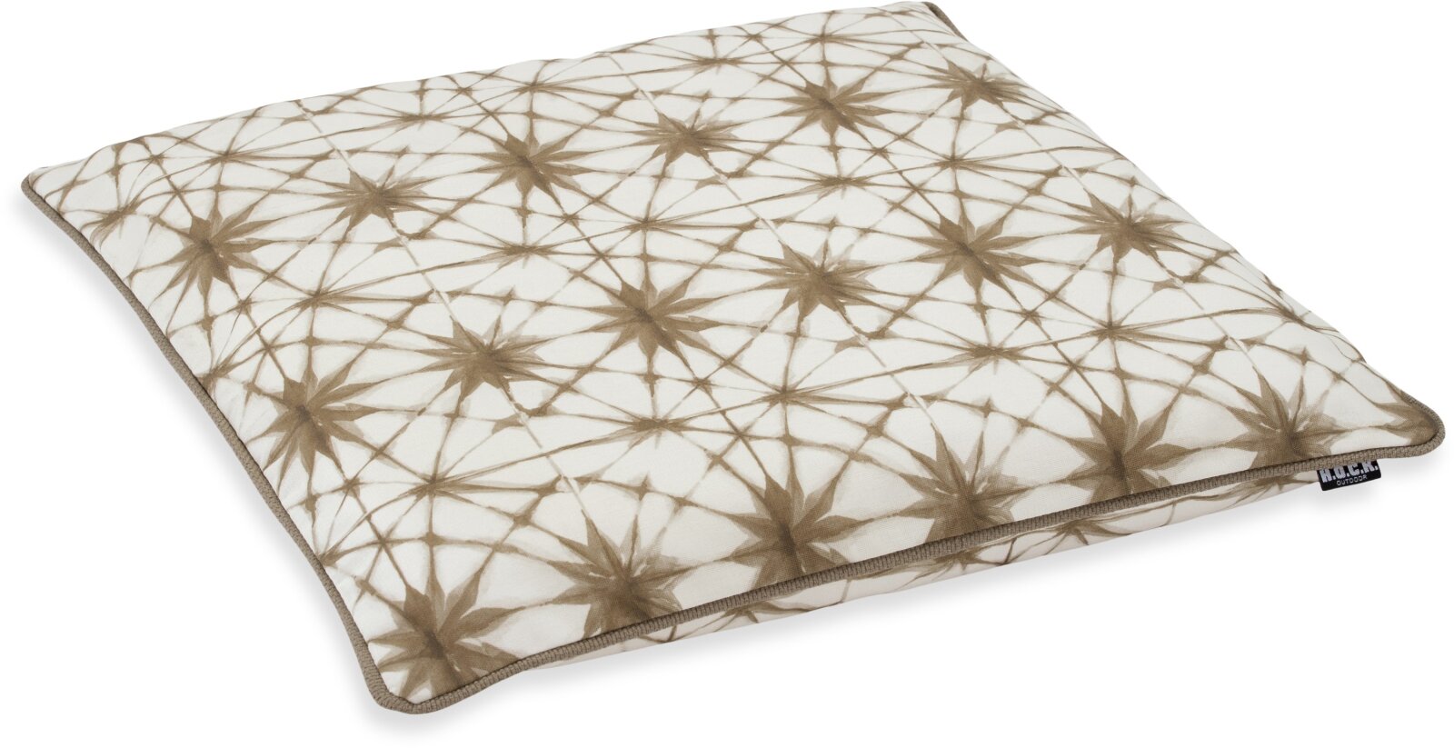 H.O.C.K. Badu Batik Saphire Outdoor Sitzkissen mit Keder BLISS 45x45x6cm col. 01 natur beige
