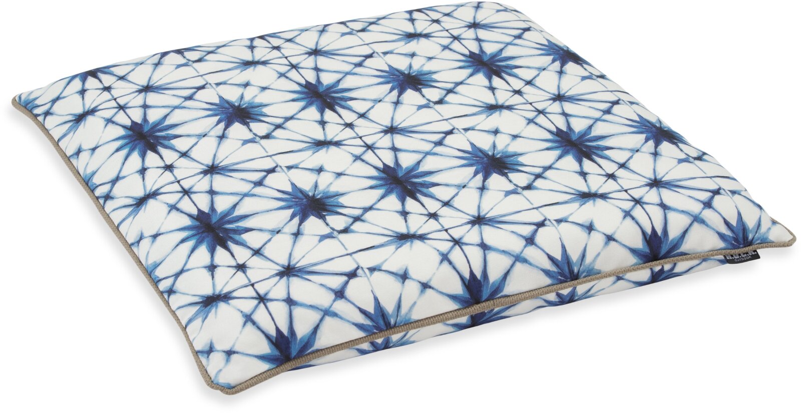 H.O.C.K. Badu Batik Saphire Outdoor Sitzkissen mit Keder BLISS 45x45x6cm col. 03 blau