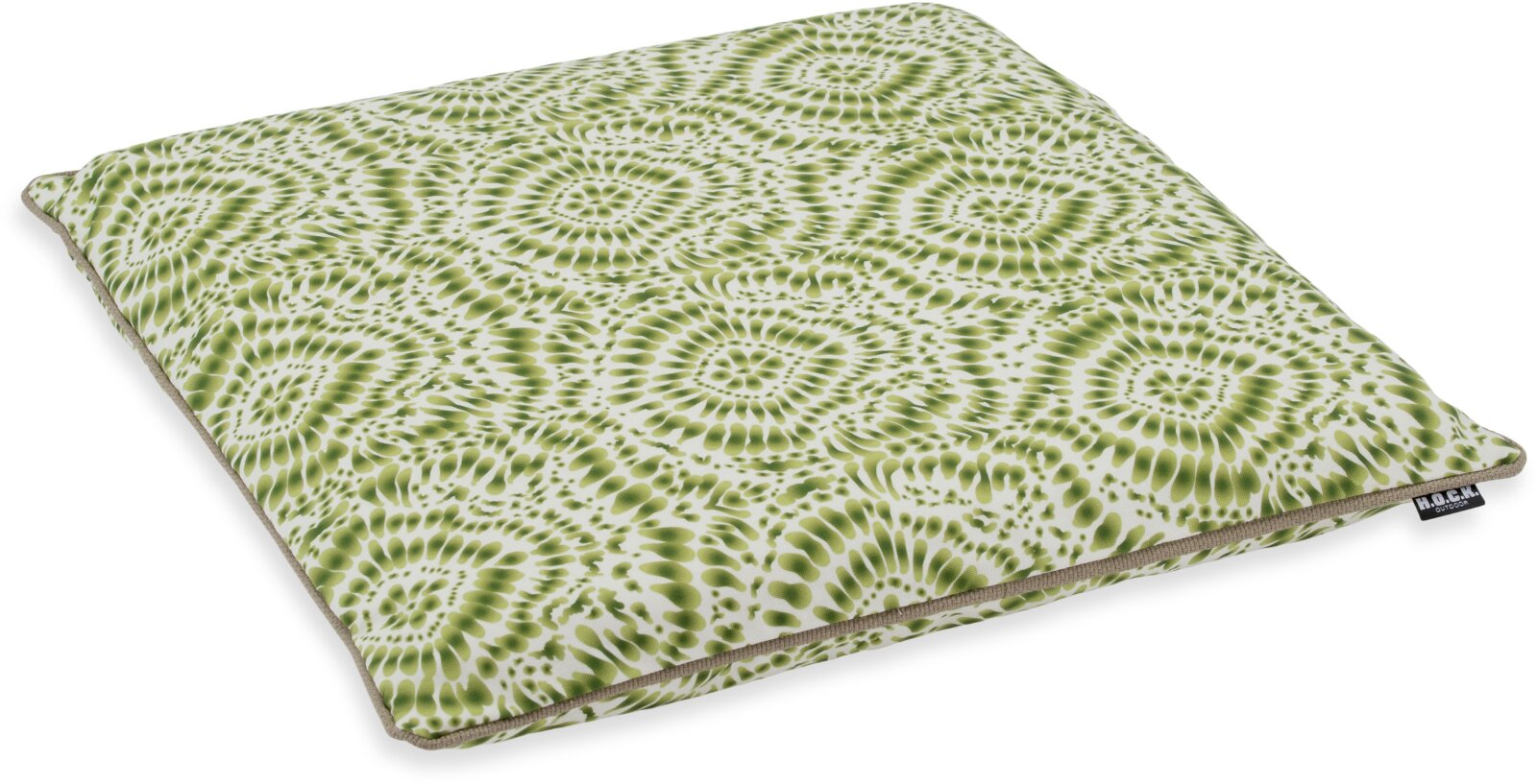 H.O.C.K. Badu Batik Steel Outdoor Sitzkissen mit Keder BLISS 45x45x6cm col. 08 grün