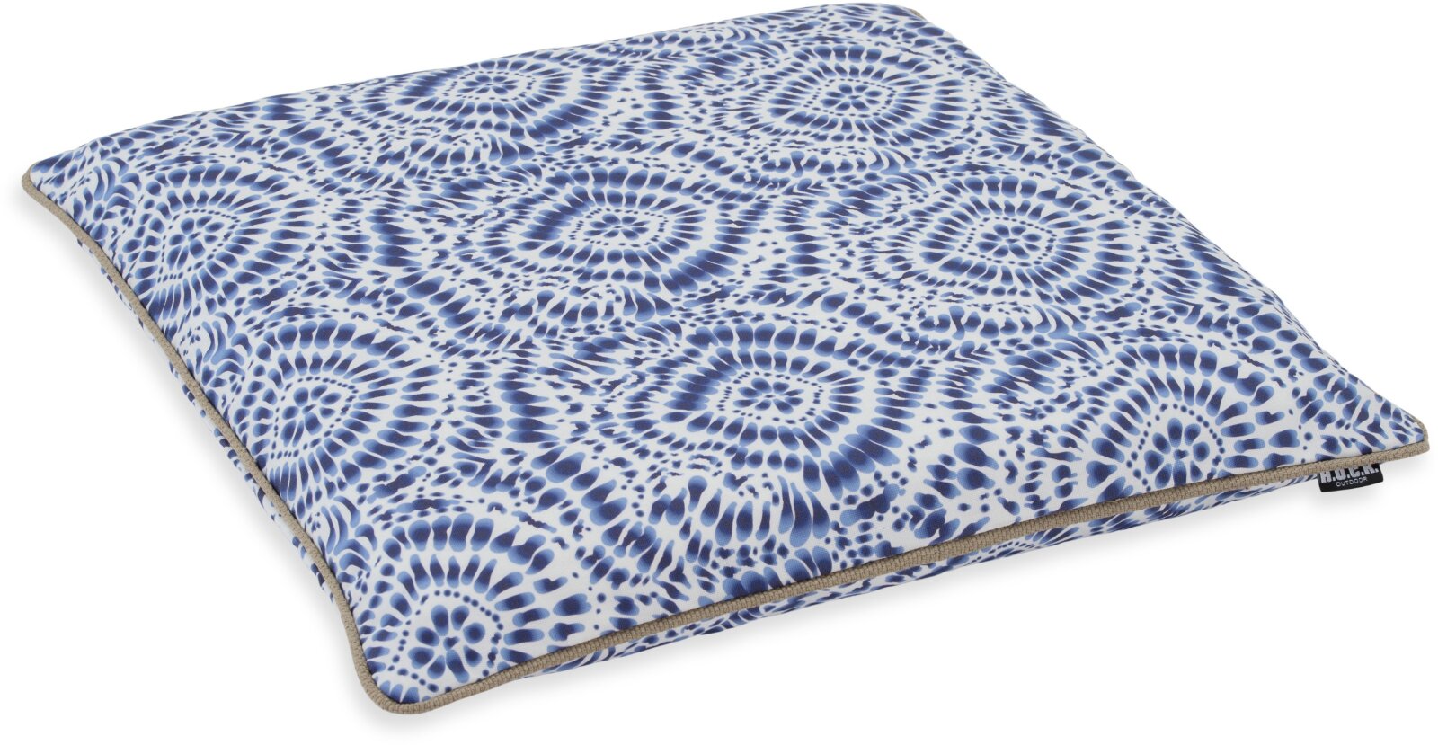 H.O.C.K. Badu Batik Steel Outdoor Sitzkissen mit Keder BLISS 45x45x6cm col. 03 blau