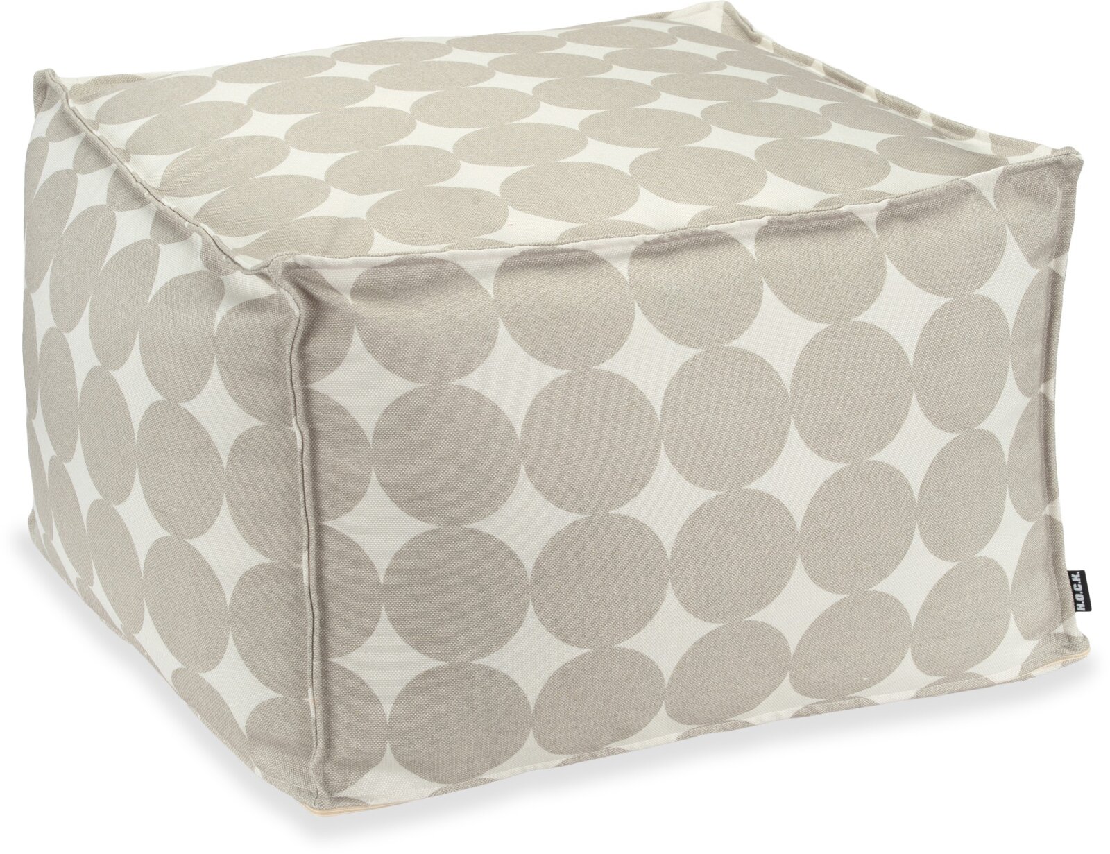 H.O.C.K. Circle Bean Cube Hocker Pouf 55x55x35cm Kreise beige col. 14