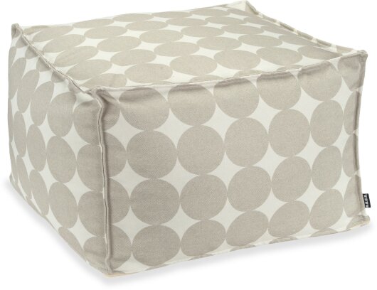 H.O.C.K. Circle Bean Cube Hocker Pouf 55x55x35cm Kreise beige col. 14
