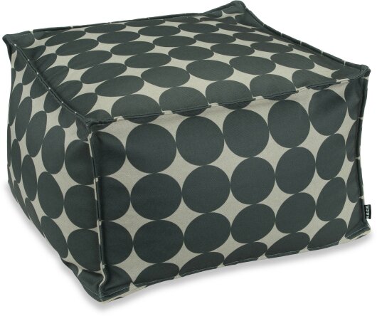 H.O.C.K. Circle Bean Cube Hocker Pouf 55x55x35cm Kreise schwarz-taupe col. 24