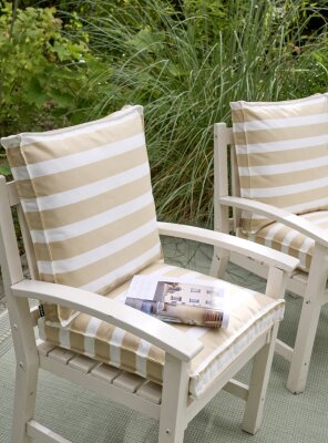 H.O.C.K. Classic Streifen Outdoor Sitzkissen 50x50x5cm natur