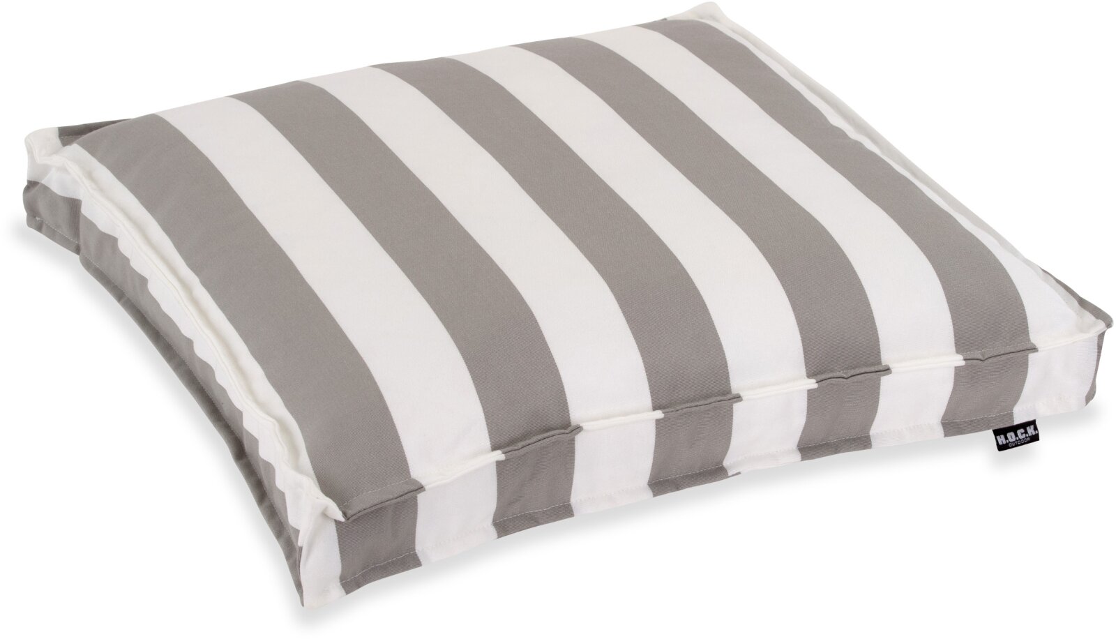 H.O.C.K. Classic Streifen Outdoor Sitzkissen 50x50x5cm hellgrau