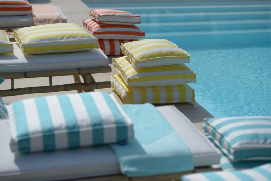 H.O.C.K. Classic Streifen Outdoor Sitzkissen 50x50x5cm grau