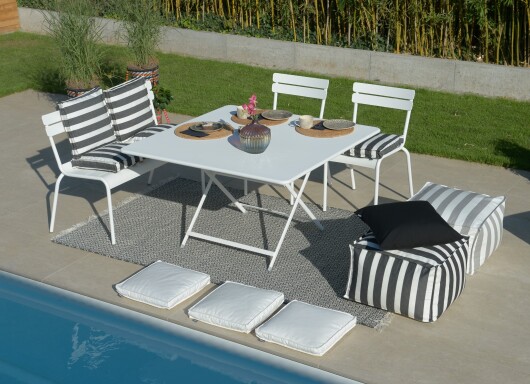 H.O.C.K. Classic Streifen Outdoor Sitzkissen 50x50x5cm grau