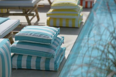 H.O.C.K. Classic Streifen Outdoor Sitzkissen 50x50x5cm...