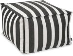 H.O.C.K. Classic Streifen Bean Cube Hocker Pouf 55x55x35cm schwarz