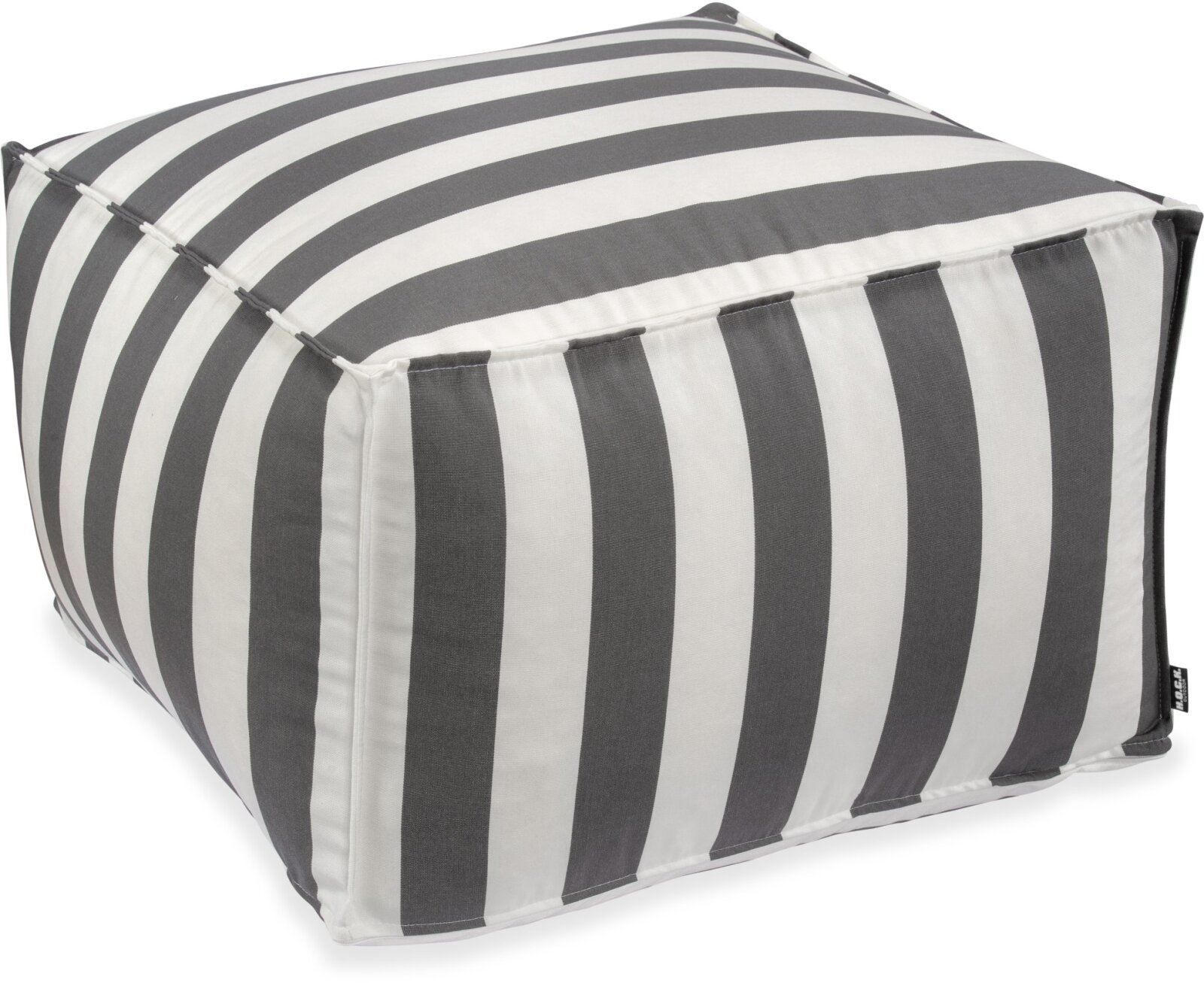 H.O.C.K. Classic Streifen Bean Cube Hocker Pouf 55x55x35cm hellgrau