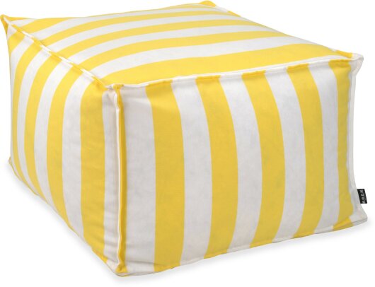 H.O.C.K. Classic Streifen Bean Cube Hocker Pouf 55x55x35cm gelb