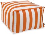 H.O.C.K. Classic Streifen Bean Cube Hocker Pouf 55x55x35cm orange