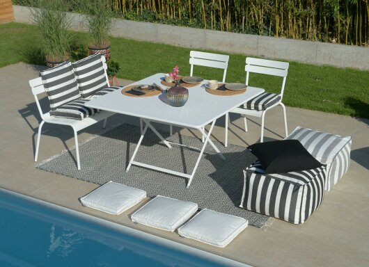 H.O.C.K. Classic Streifen Outdoor Sitzkissen 50x50x5cm taupe col. 1-20
